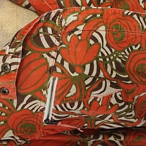 Jones NY XL Soft Fine Wale Stretch Print Cotton Corduroy Jean Jacket - Picture 4 of 16